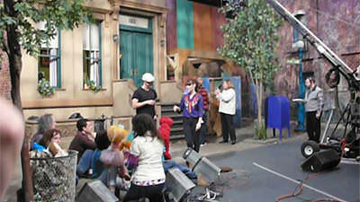Feist on set of Sesame Street
